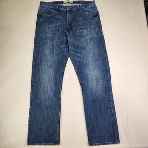 Wrangler Jeans Co Mens Relaxed Straight Leg Blue Denim Size 36x34 (fit 37W 34L)